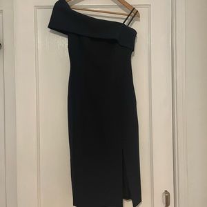 One Shoulder Mini Dress with Split